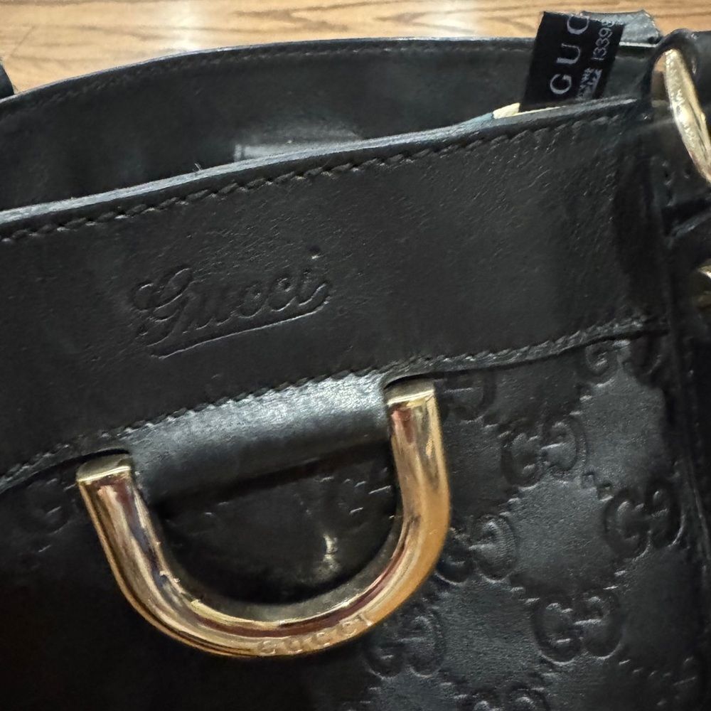 Gucci Black Leather Guccisima Small Abbey D Ring Bucket Tote Shoulder Bag - Picture 15 of 15